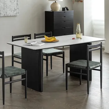 Маса за хранене със скандинавски минималистичном стил, релаксиращ дизайн, правоъгълник, водоустойчив маса за хранене, спестяване на пространство, преносима мебели за дома Esstisch