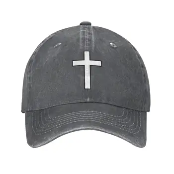 Нова класическа памучен бейзболна шапка с християнските религиозни Исус, мъжки и дамски бейзболна шапка с регулируем католически кръст, шапка за татко