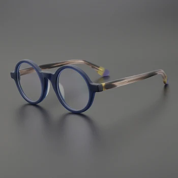 Нови модни очила най-високо качество в кръгла рамка от ацетат, дизайнерски оптични очила в стил ретро, дамски очила при късогледство, персонални очила