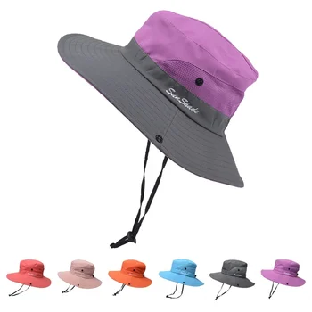 Новост за жените, рибарска шапка, панама, модни солнцезащитная шапка, дишаща защитна шапка за рибар, шапка с кон опашка, лятна шапка, плажна шапка от слънцето
