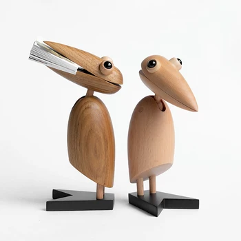 Птичи скоба за картички, скоба за домашен интериор, креативен подарък, клюющая птица, офис масата украса от масивна дървесина е в скандинавски стил