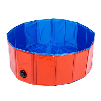 Сгъваем басейн, преносима кръгла удебелена вана за къпане на домашни любимци, PVC, лятна закрит и открит детски басейн с топката, плажна играчка за игра на пясък