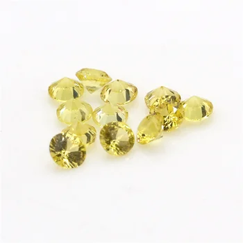 Търговия на едро с фабрична натурална кройката 1,0 насипен скъпоценен камък жълт сапфир Кръг Сам мозайка скъпоценен камък бижута за парти