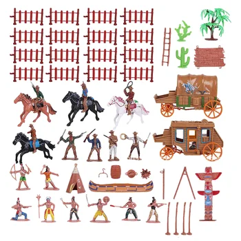 Фигурки каубои Запад и индианците, детски игрални играчки, декори за сцени